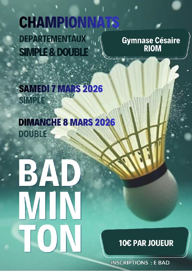 Championnat Départemental 63 - de simple Adultes